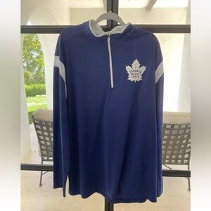 Mens Fanatics NHL Toronto Maple Leafs Blue and White Dri Fit Quarterzip Sz 3XL